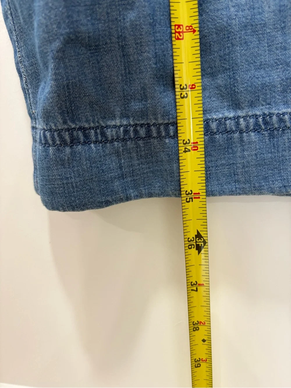 J. Crew Casual Summer Chambray Short Sleeve Button-Trim  Denim Shift Dress
